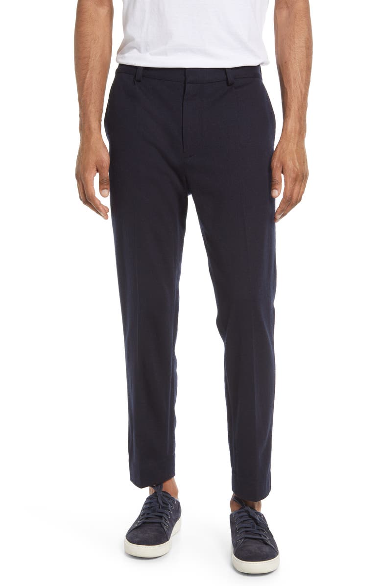 Vince Cozy Solid Wool Flat Front Dress Pants, Main, color, 