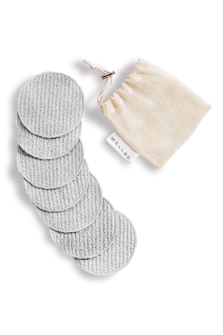 Set of 7 Washable Cosmetic Cloths, Main, color, WHITE