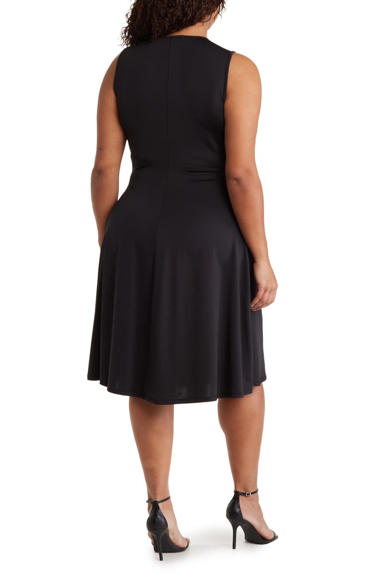 Mila Sleeveless Side Ruched Dress, Alternate, color, BLACK