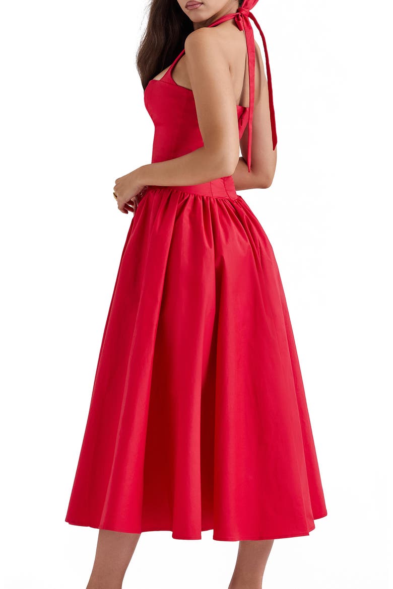 A-Line Halter Dress, Alternate, color, SALSA