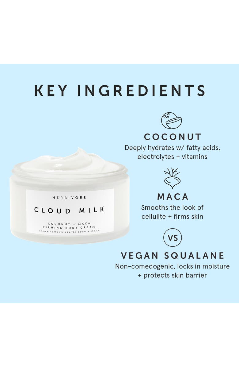 Herbivore Botanicals Cloud Milk Coconut + Maca Firming Body Cream, Alternate, color,