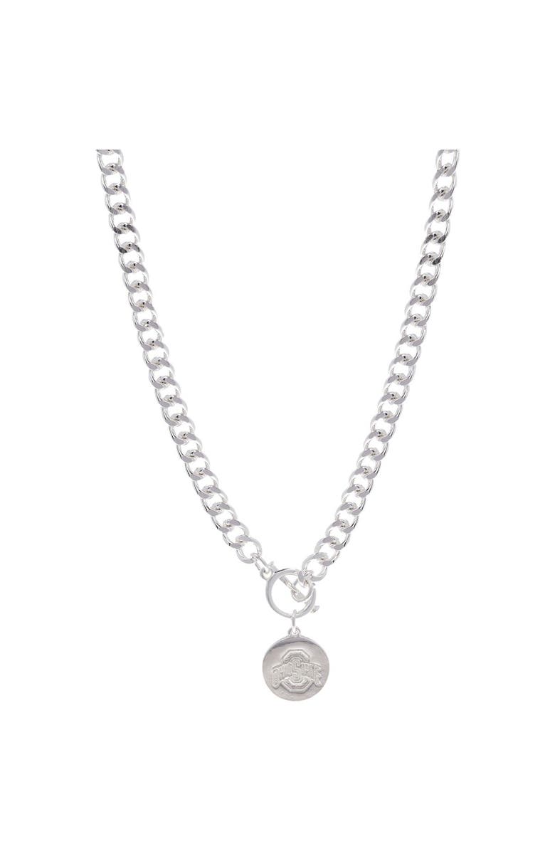 Shelby & Grace Ohio State Buckeyes Ramsey Silver Necklace, Main, color, 