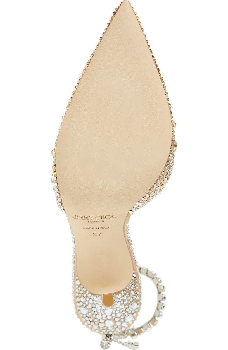 Jimmy Choo Saeda Crystal Ankle Strap Pointed Toe Pump, Alternate, color,
