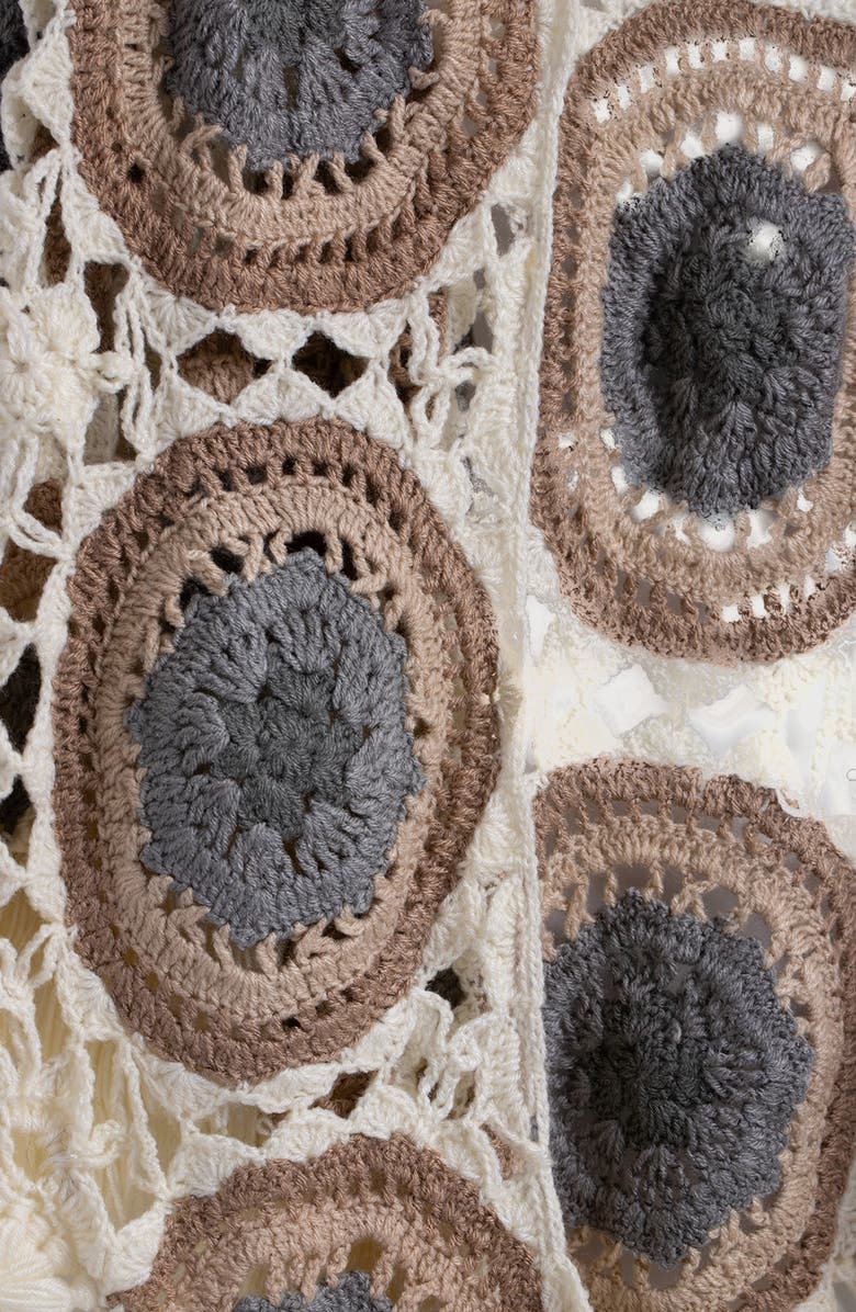 SAACHI Crochet Tassel Sunshine Shawl, Alternate, color, Ivory Multi