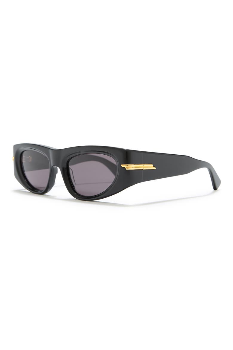 51mm Rectangular Sunglasses, Alternate, color, BLACK
