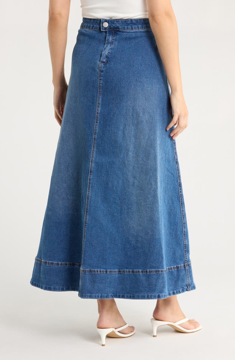 Parker The Fern Denim Midi Skirt, Alternate, color, Navy Yard
