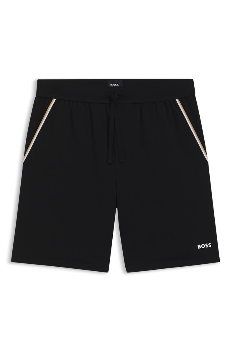 BOSS Unique Stretch Cotton Pajama Shorts, Alternate, color, Black