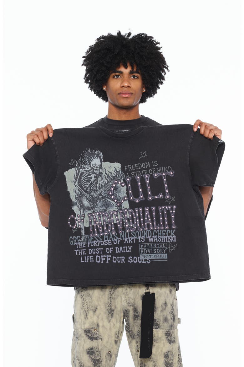 Boxy Oversized Graphic T-Shirt, Alternate, color, VINTAGE CHARCOAL