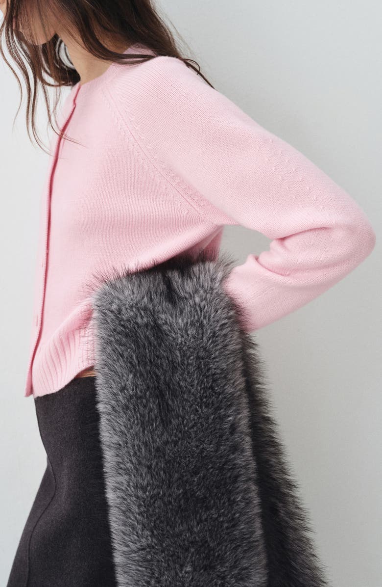 MANGO Selection Wool & Cashmere Cardigan, Alternate, color, Pink