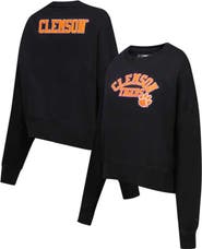 Post Women's Black Clemson Tigers Classic 3-Hit Pullover Sweatshirt