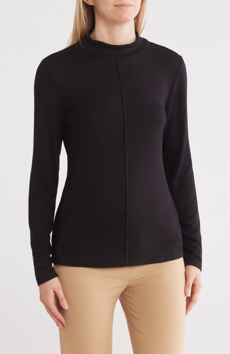 T Tahari Mock Neck Long Sleeve Top, Main, color,