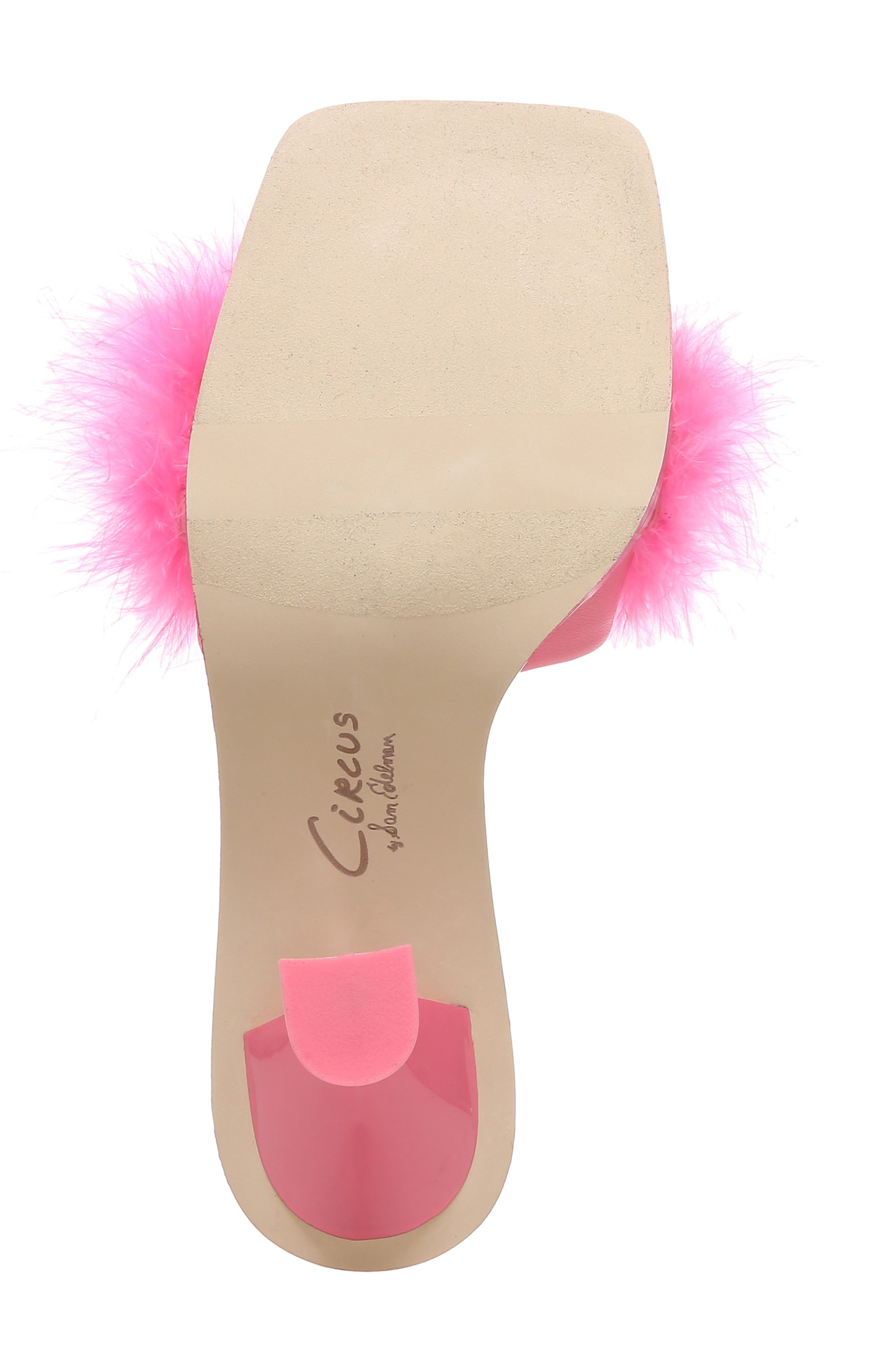 Florence Feather Slide Sandal, Alternate, color, PUNK PINK