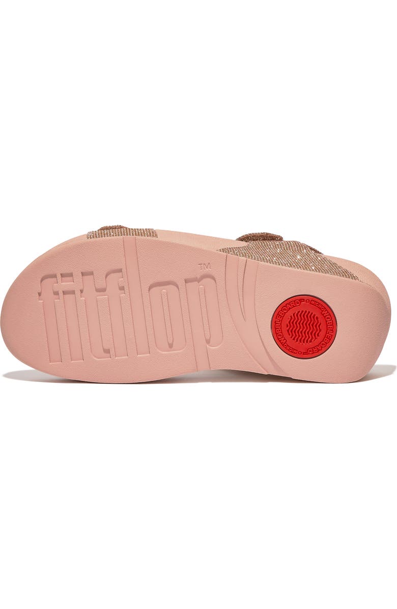 FitFlop Lulu Shimmerlux Adjustable Wedge Sandal, Alternate, color, Rose Gold