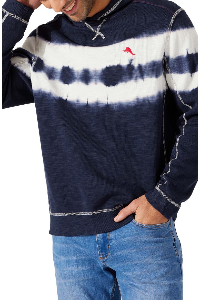 Tobago Bay Waves Cotton Blend Hoodie, Main, color, OCEAN DEEP