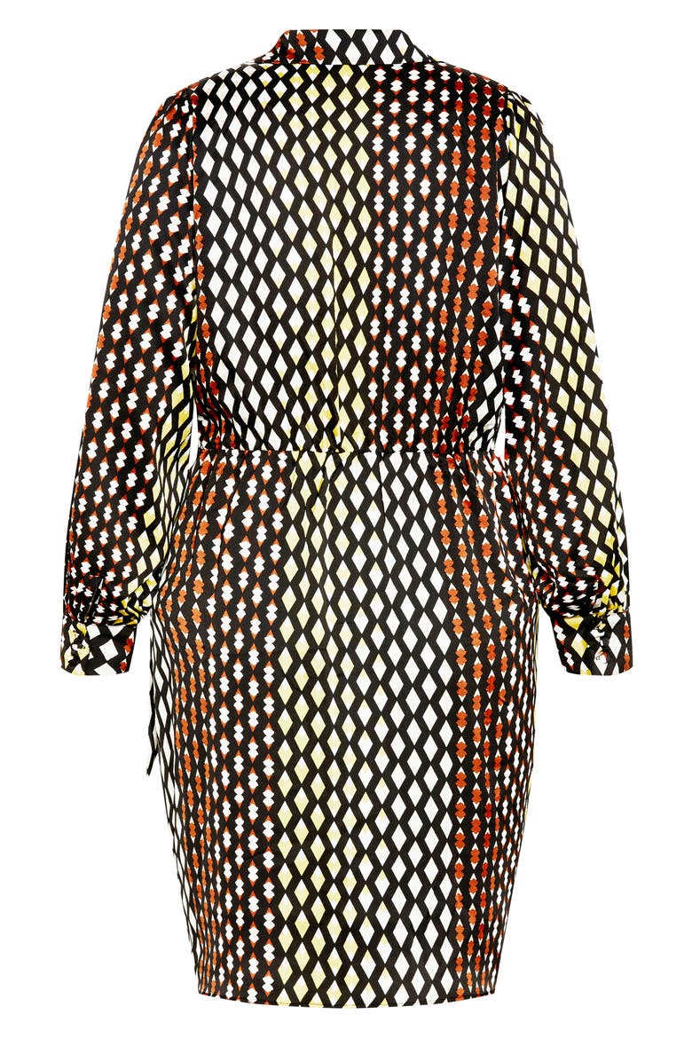 Marlowe Abstract Print Faux Wrap Dress, Alternate, color, GEO