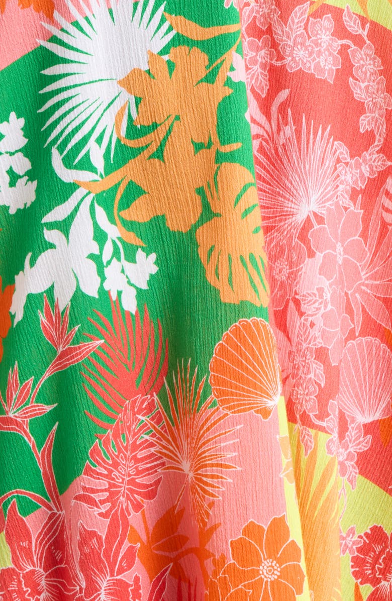 Sanctuary Floral Print Cover-Up Dress, Alternate, color, Green/ Pink Multi