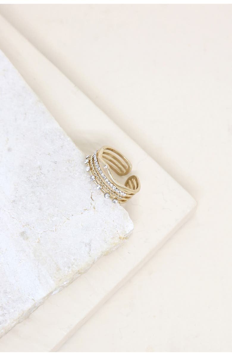 Ettika Multi Stack Crystal Stone Ring Set - Size 8, Alternate, color, 