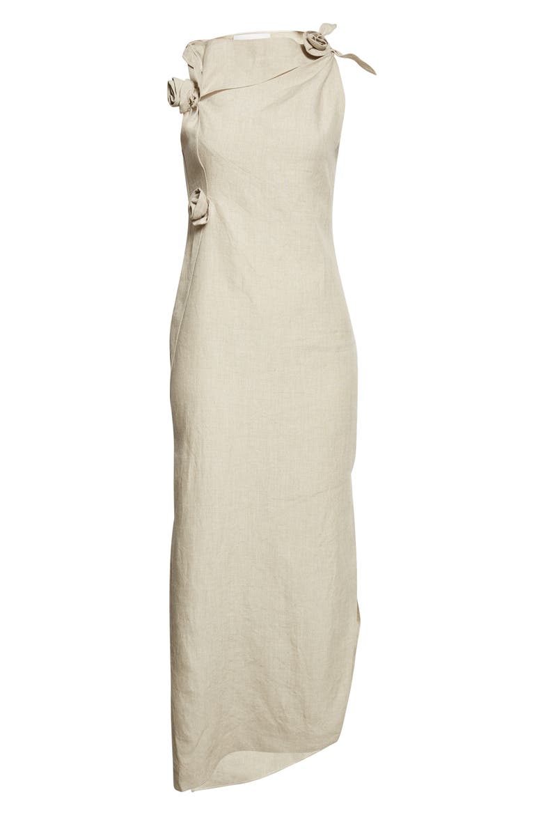rosette cut out dress Stretchable Ruffled Rosette Cutout Midi Dress