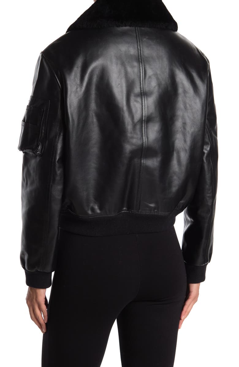 AllSaints Kinney Genuine Shearling Jacket, Alternate, color,
