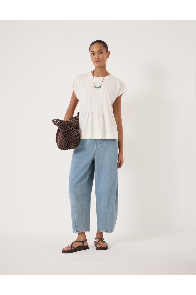 Ellery Pleat Release T-Shirt, Alternate, color, Ecru White