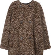 Emporio Armani Leopard Print Wool Blend Double Breasted Jacket