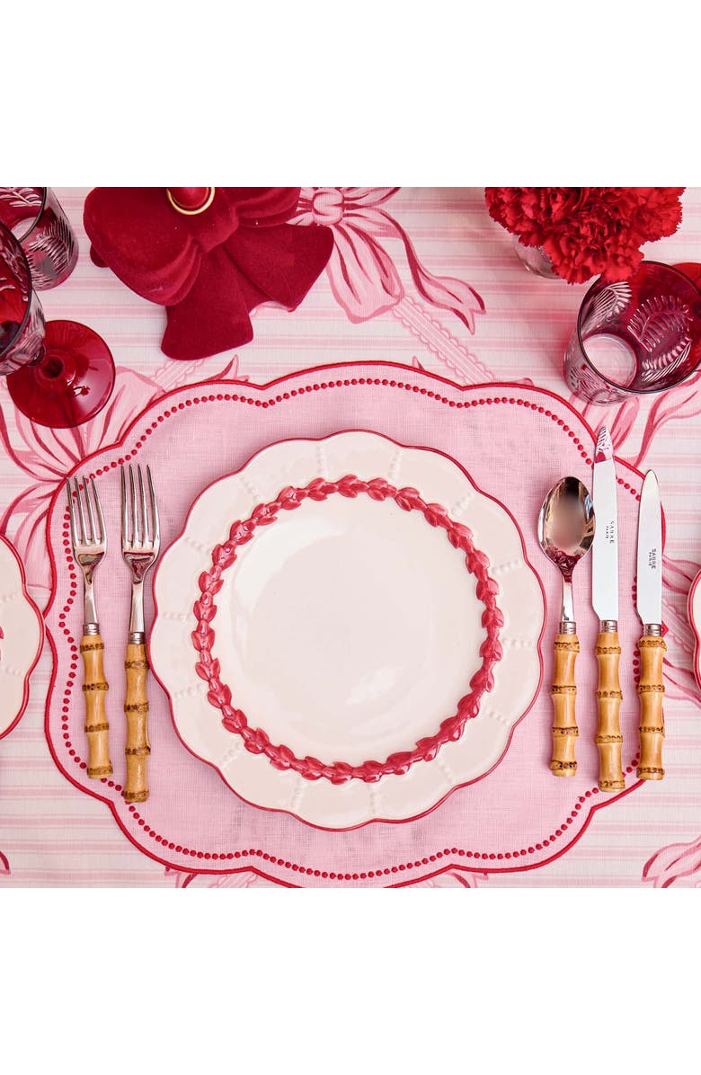 Mrs. Alice Red Laurel Dinner Plate, Alternate, color, Red