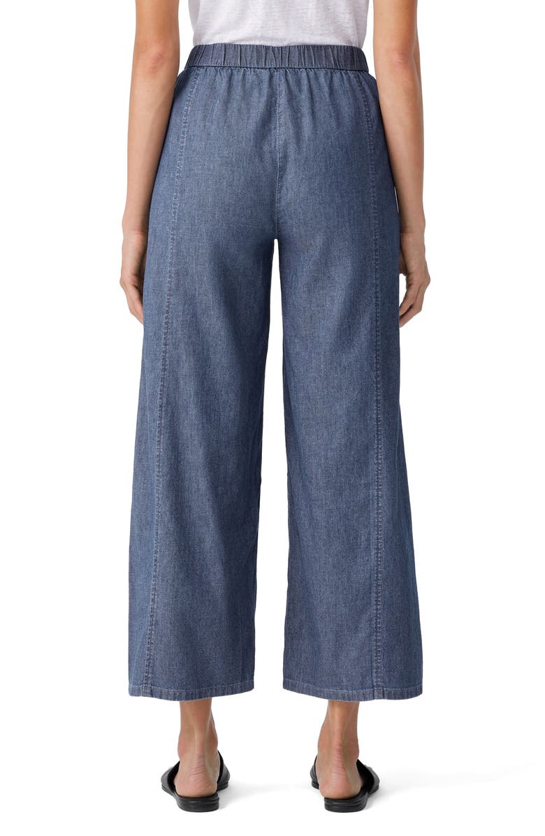 Eileen Fisher Organic Cotton Twill Ankle Wide Leg Pants, Alternate, color,