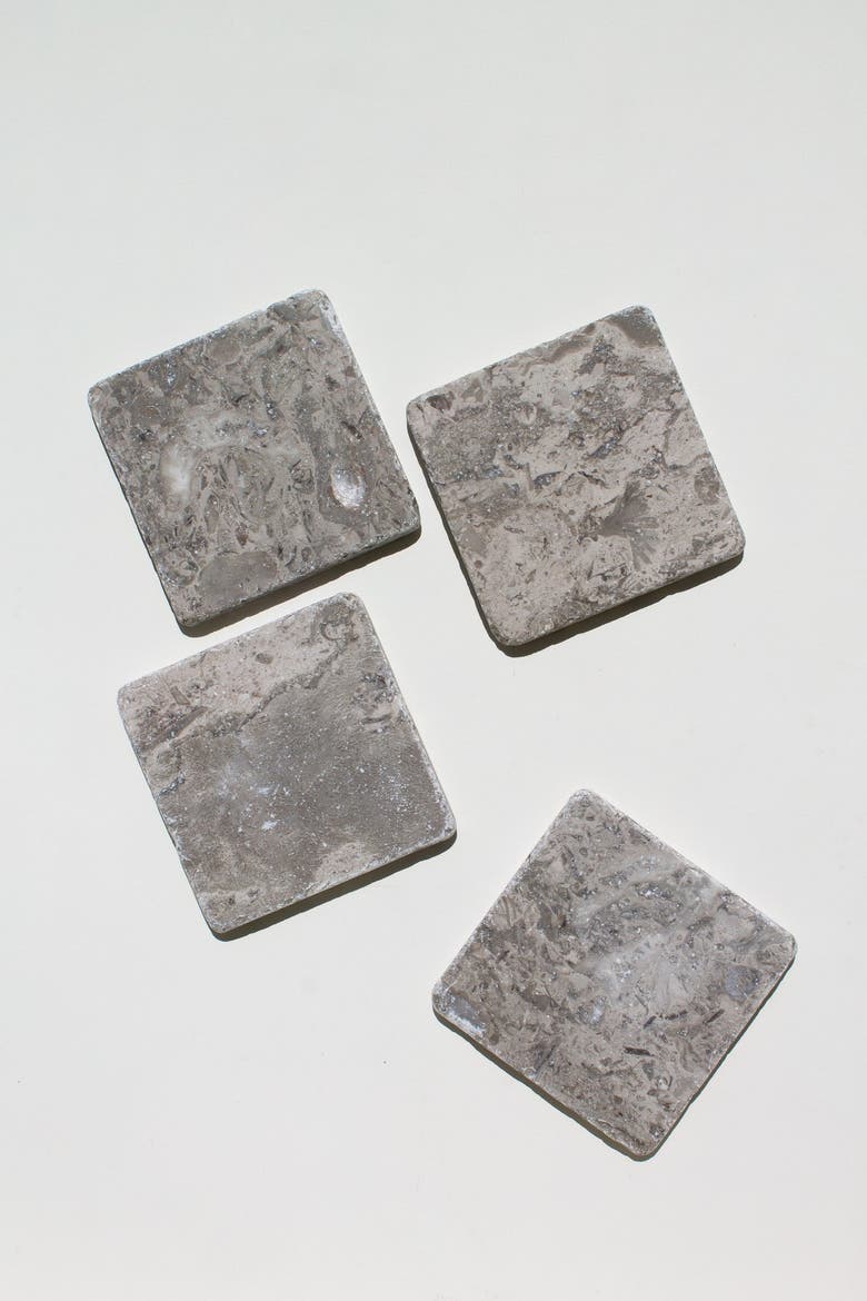 Marble Coaster Set, Alternate, color, Fossil