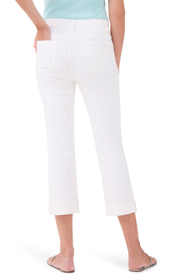 High Waist Straight Leg Roll Cuff Jeans, Alternate, color, PAPER WHITE