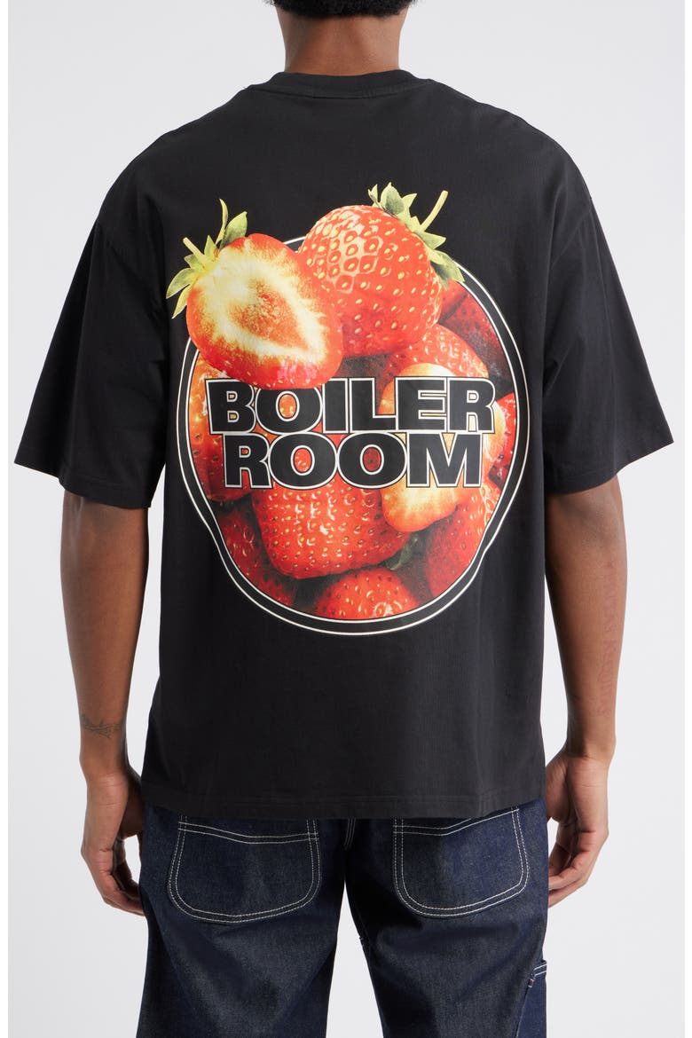 Strawberry Logo Graphic T-Shirt, Alternate, color, BLACK