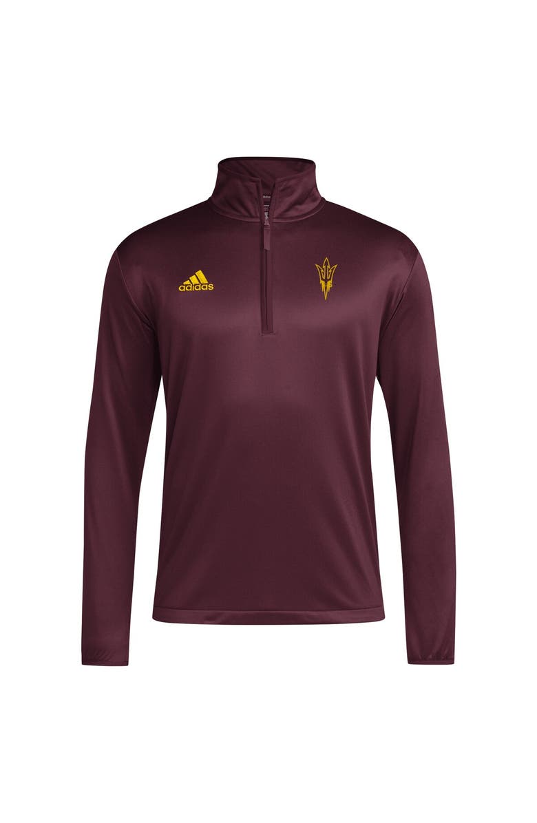 adidas Men's adidas Maroon Arizona State Sun Devils 2024 Coaches Sideline Quarter-Zip Top, Alternate, color, Maroon