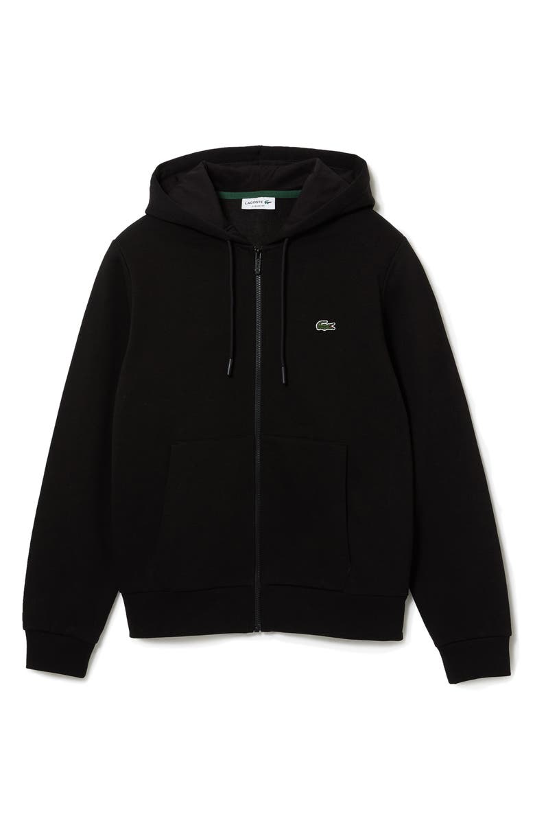 Lacoste Zip Hoodie, Alternate, color, Noir