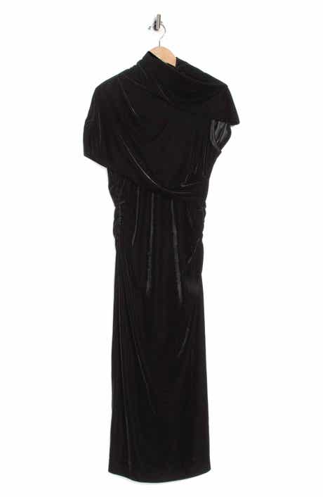 Nara Ruched Velvet Midi Dress