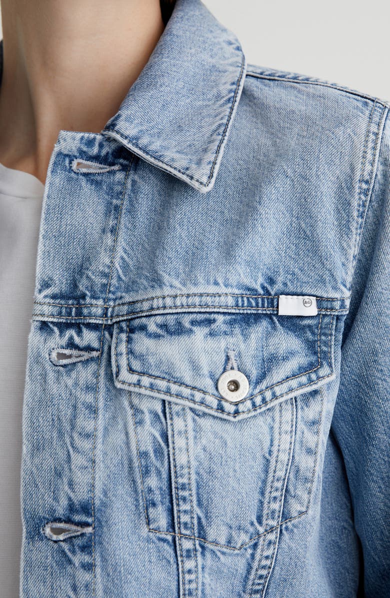 AG Isa Shrunken Denim Trucker Jacket, Alternate, color, 