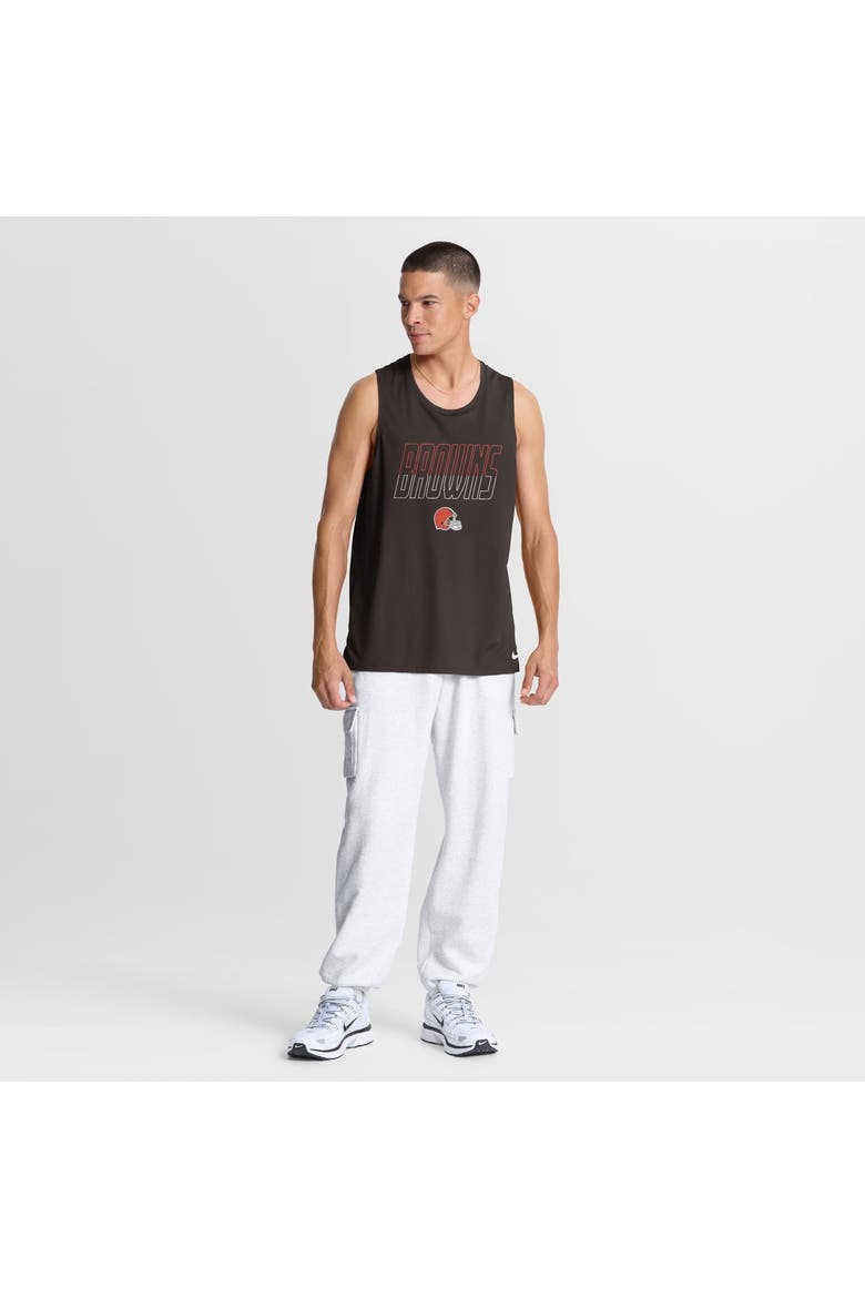 Men's Nike Brown Cleveland Browns Kickoff Miler Dri-FIT Tank​ Top, Alternate, color, Brown