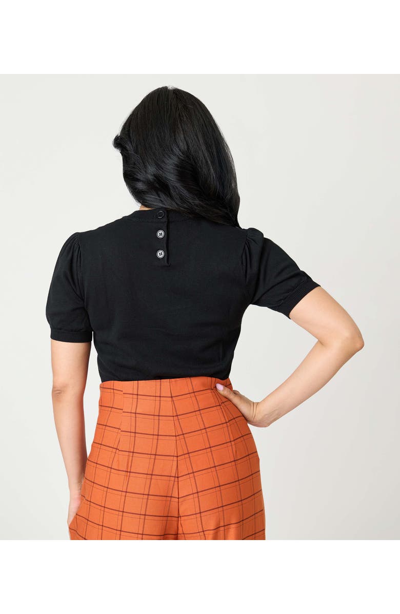 Smak Parlour Moon Cutout Knit Sweater, Alternate, color, Black