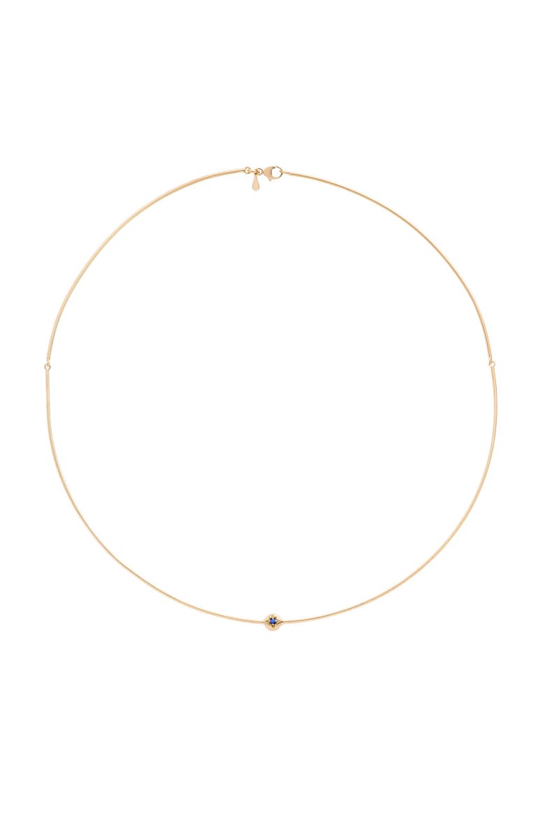 Moon Necklace  with Natural Gemstones. Handmade in Italy, Main, color, Sapphire