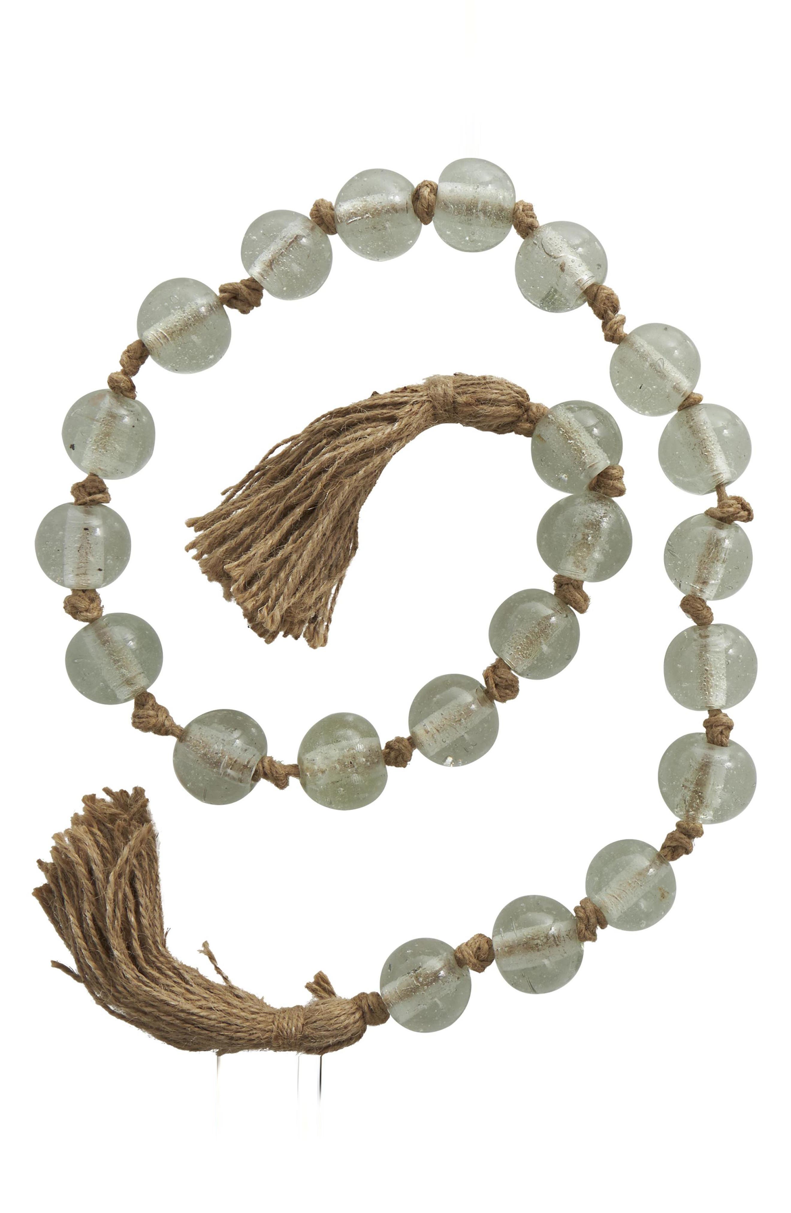 WILLOW ROW Bohemian Glass Beaded Tassel Garland