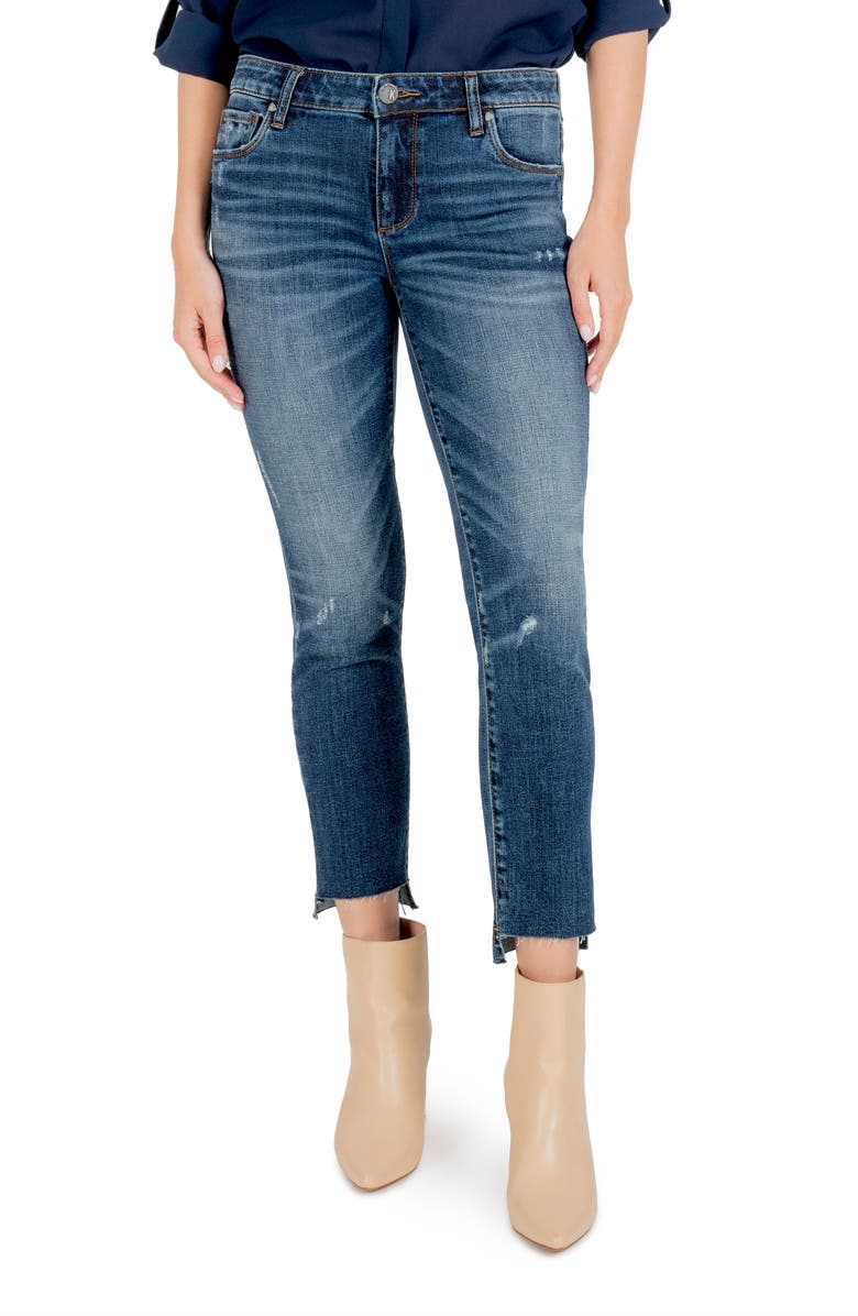 KUT from the Kloth Reese Raw Hem Ankle Straight Leg Jeans, Main, color,