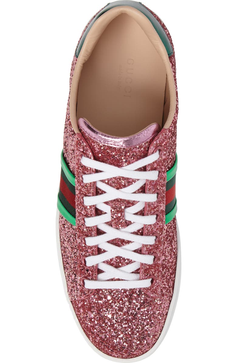 Gucci New Ace Glitter Sneaker, Alternate, color,