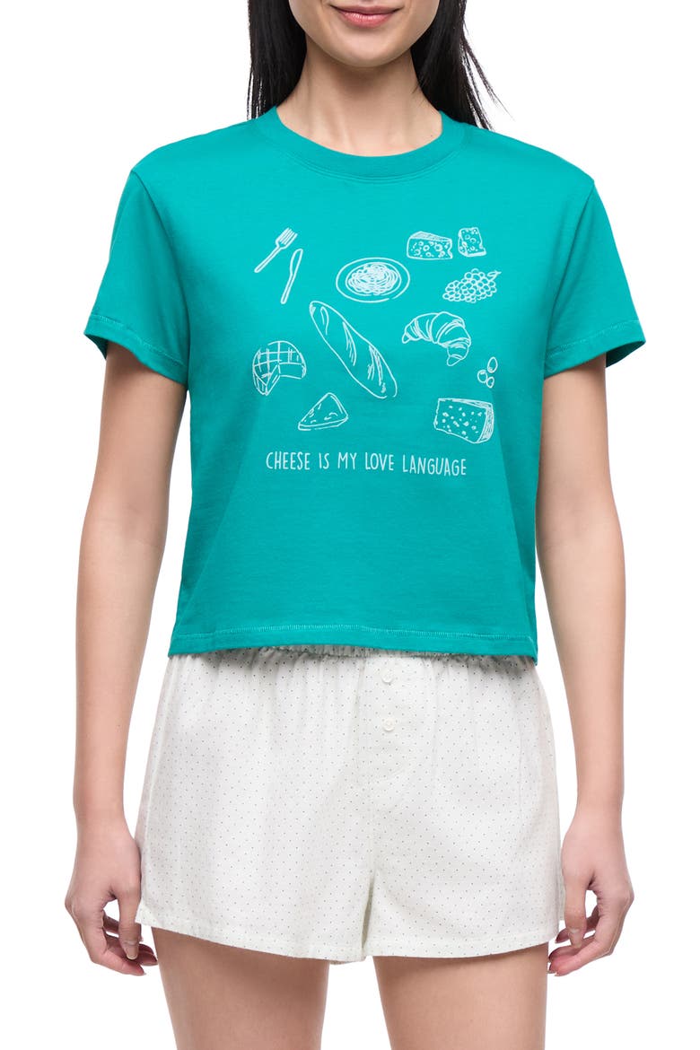 Love Language Short Pajamas, Main, color, DARK SEA