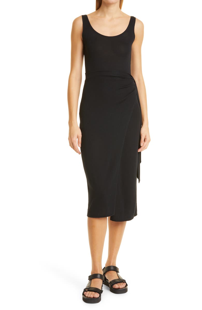 Vince Scoop Neck Wrap Detail Tank Dress, Main, color, 