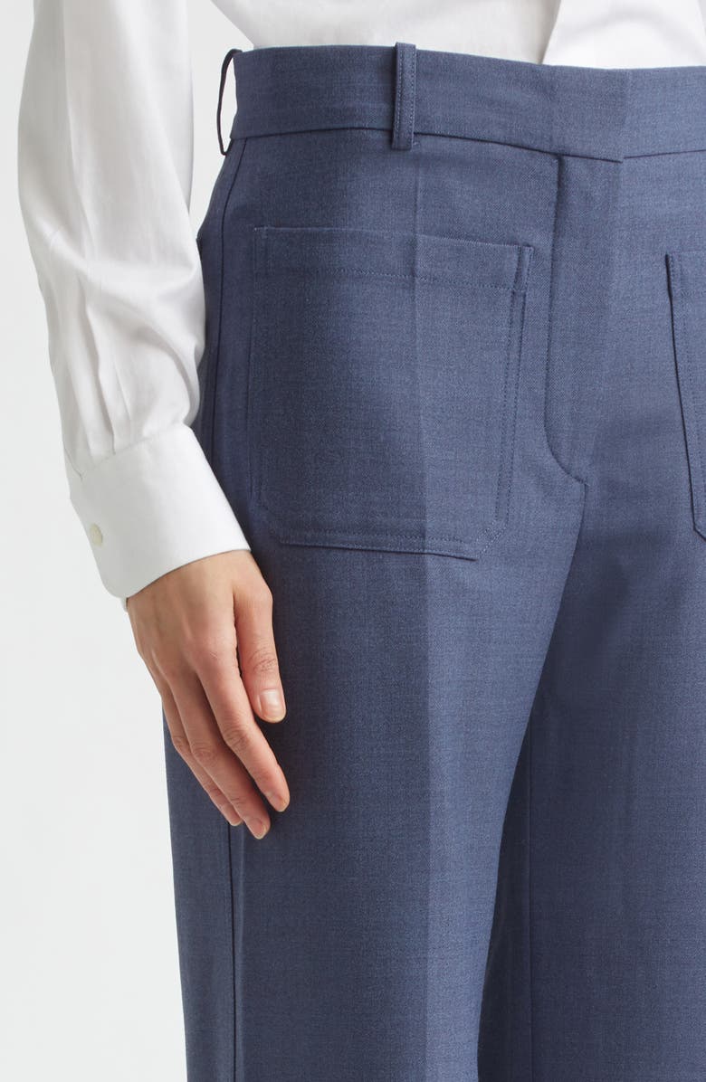 Victoria Beckham Alina High Waist Stretch Flare Pants, Alternate, color, Dusk Blue Melange
