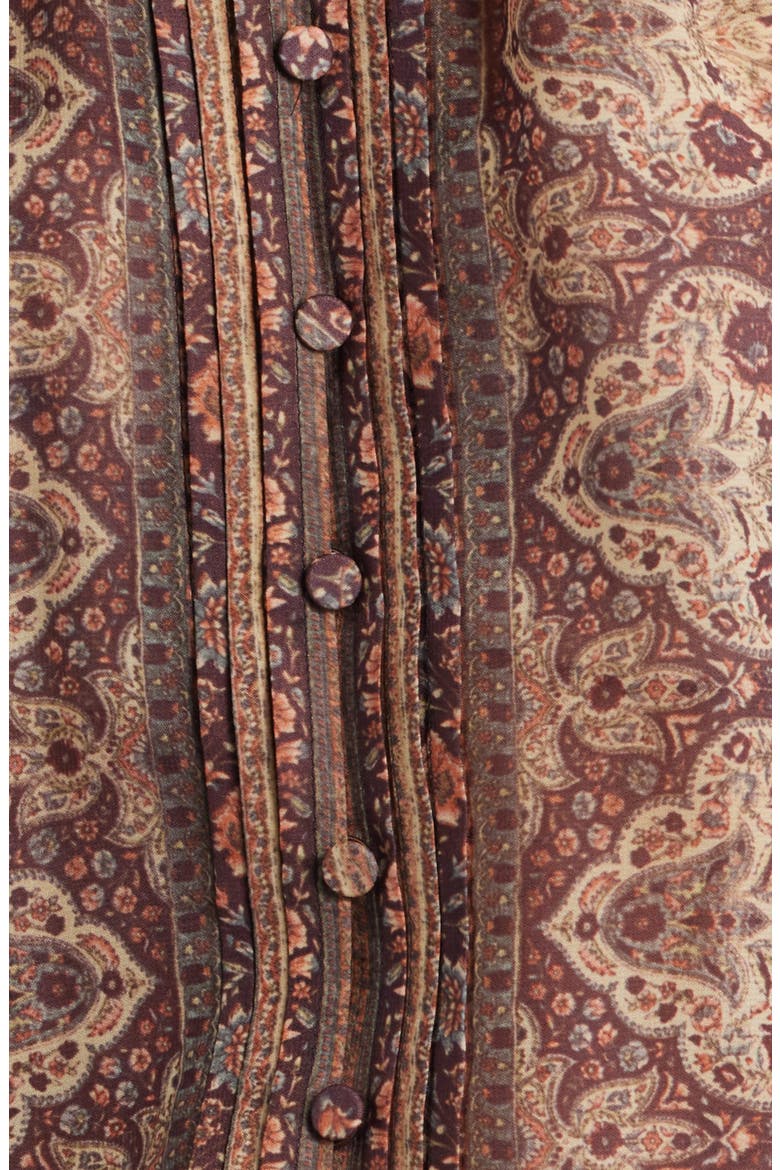 Solace Print Button-Up Shirt, Alternate, color, BLACK/ BROWN MULTI
