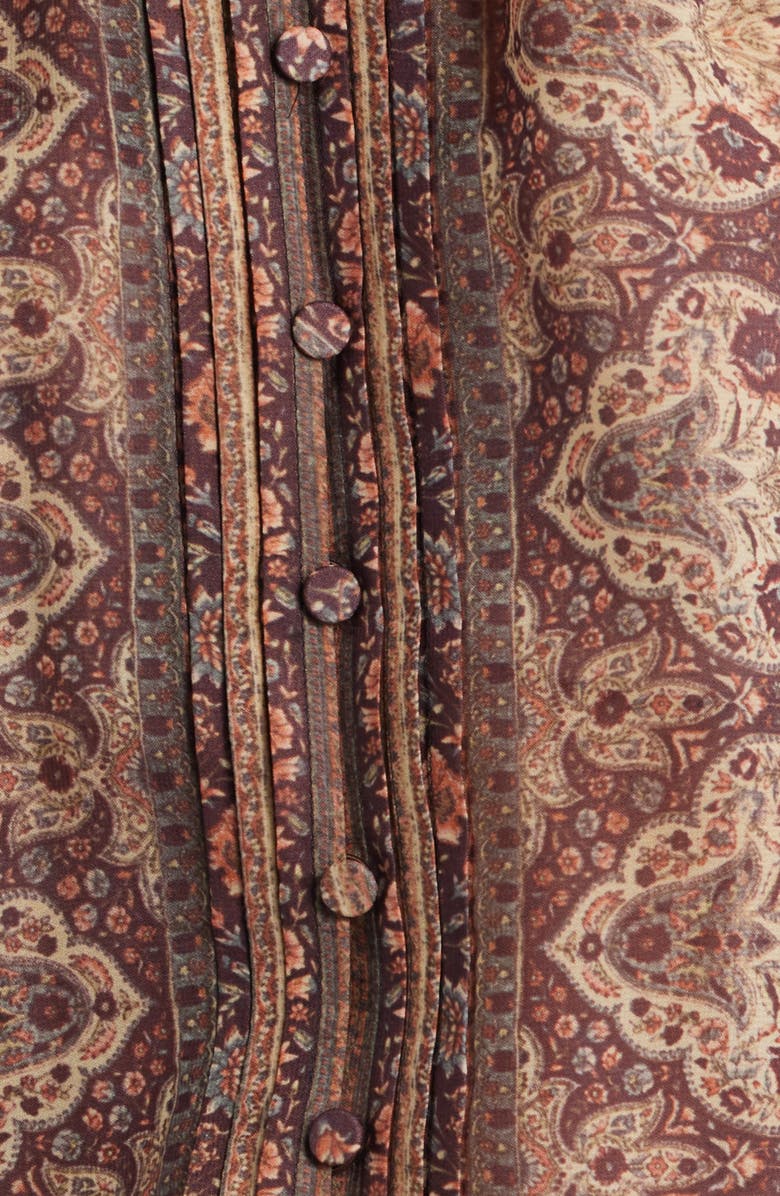 KOBI HALPERIN Solace Print Button-Up Shirt, Alternate, color, Black/ Brown Multi