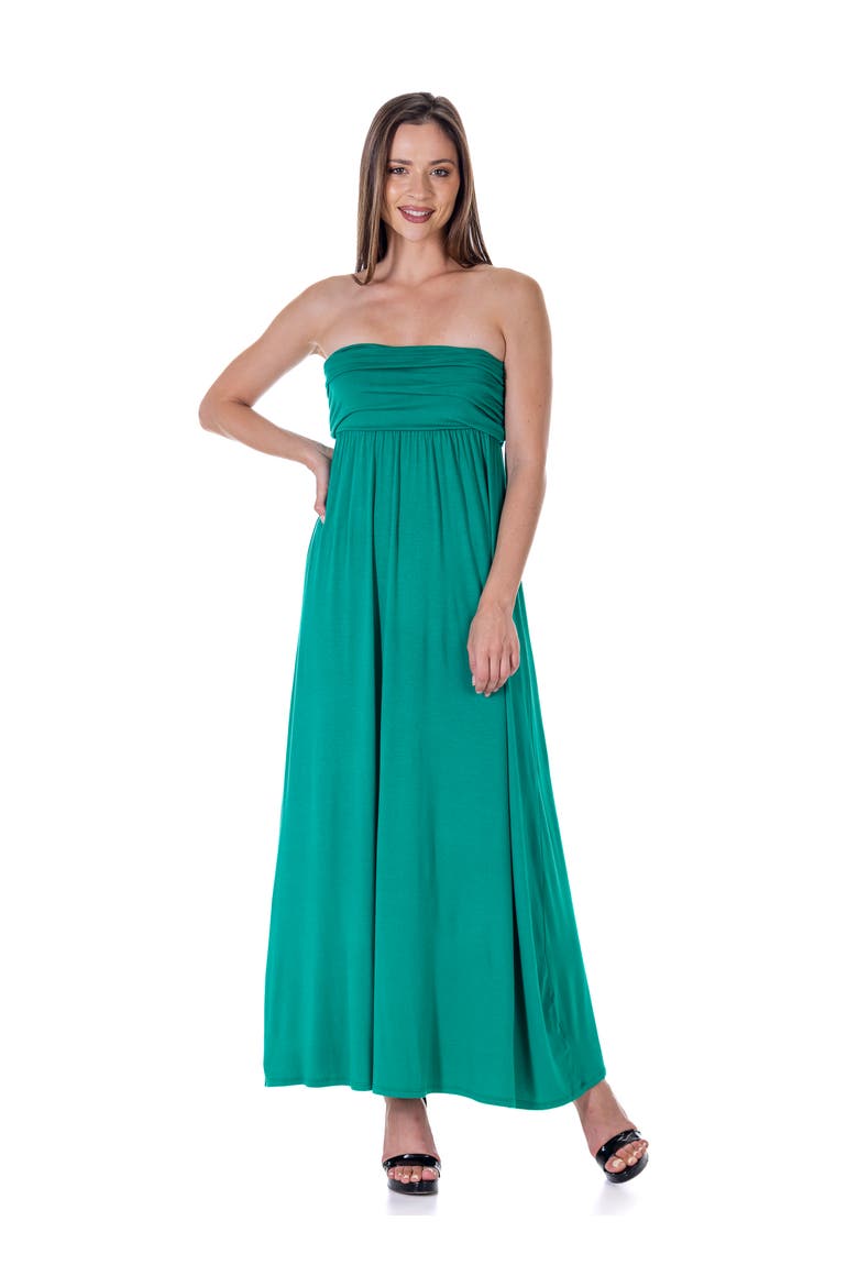 Strapless Empire Waist Maxi Dress, Main, color, Green