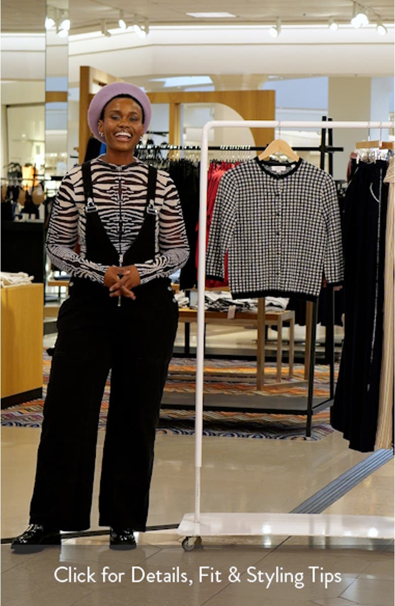 Gingham Check Wool & Cotton Blend Cardigan, sales video thumbnail