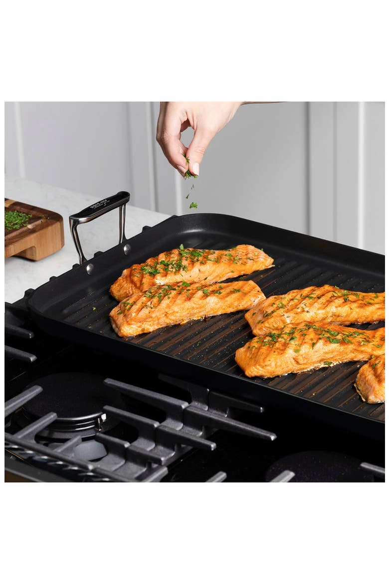 HA1 Expert Hard Anodized Nonstick Double-Burner Grill Pan, Alternate, color, BLACK