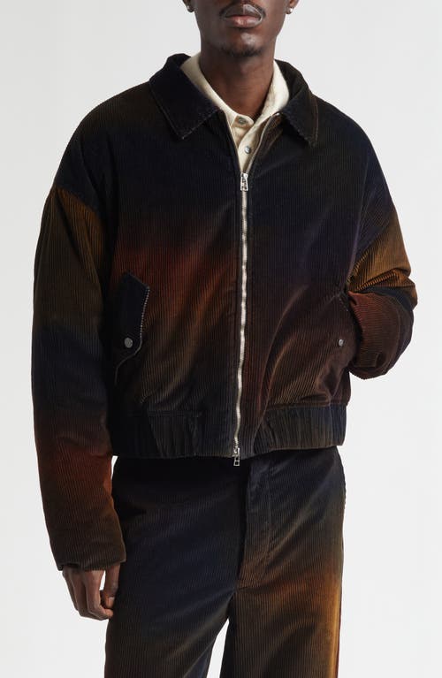 The Elder Statesman Ombre Quilted Corduroy Jacket In Blue