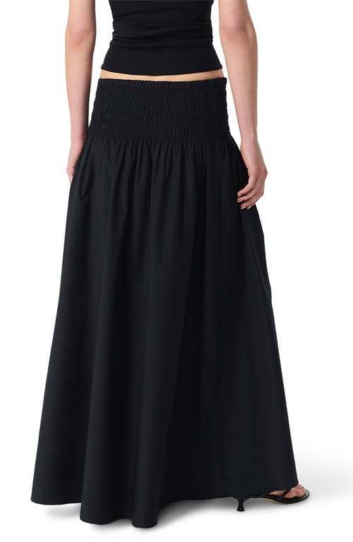 Rag & Bone Blythe Smocked Poplin Maxi Skirt In Black